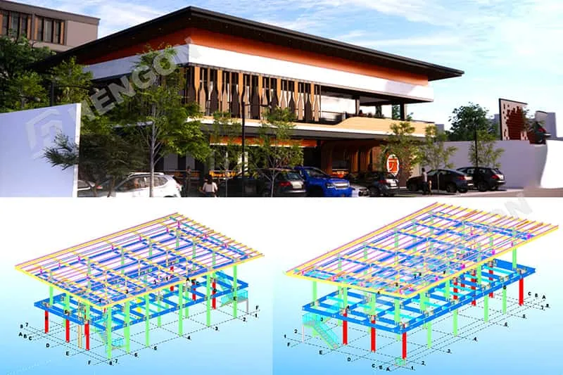 Estructura De Acero Prefabricada Para Restaurante | Diseño Personalizado & Entrega Sin Complicaciones